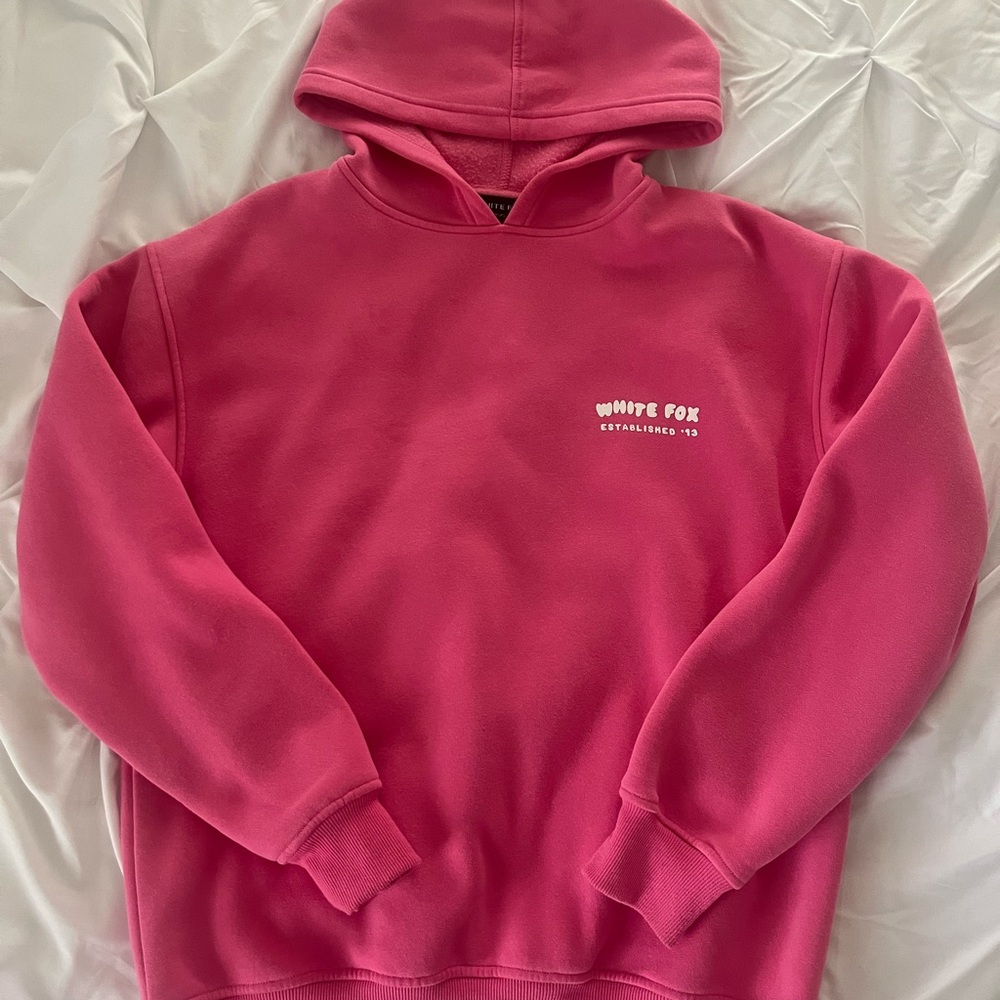 White Fox Pink Hoodie